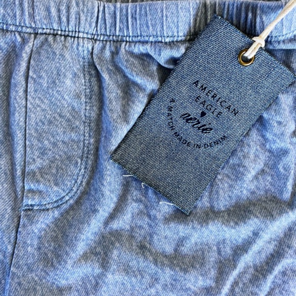 AE Aerie REAL SOFT Comfy COOLING Pajama Shorts Boxer Sleep Lounge XL Denim Print - Picture 11 of 12